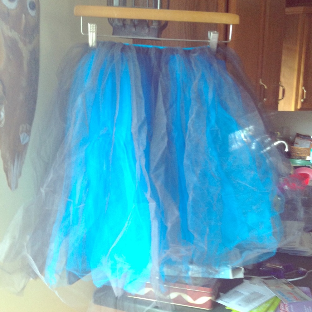 Medium Length Blue Tulle Tutu